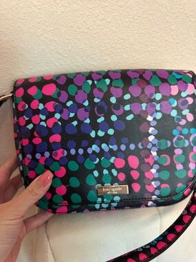kate spade Black Multicolor Dot Print Crossbody